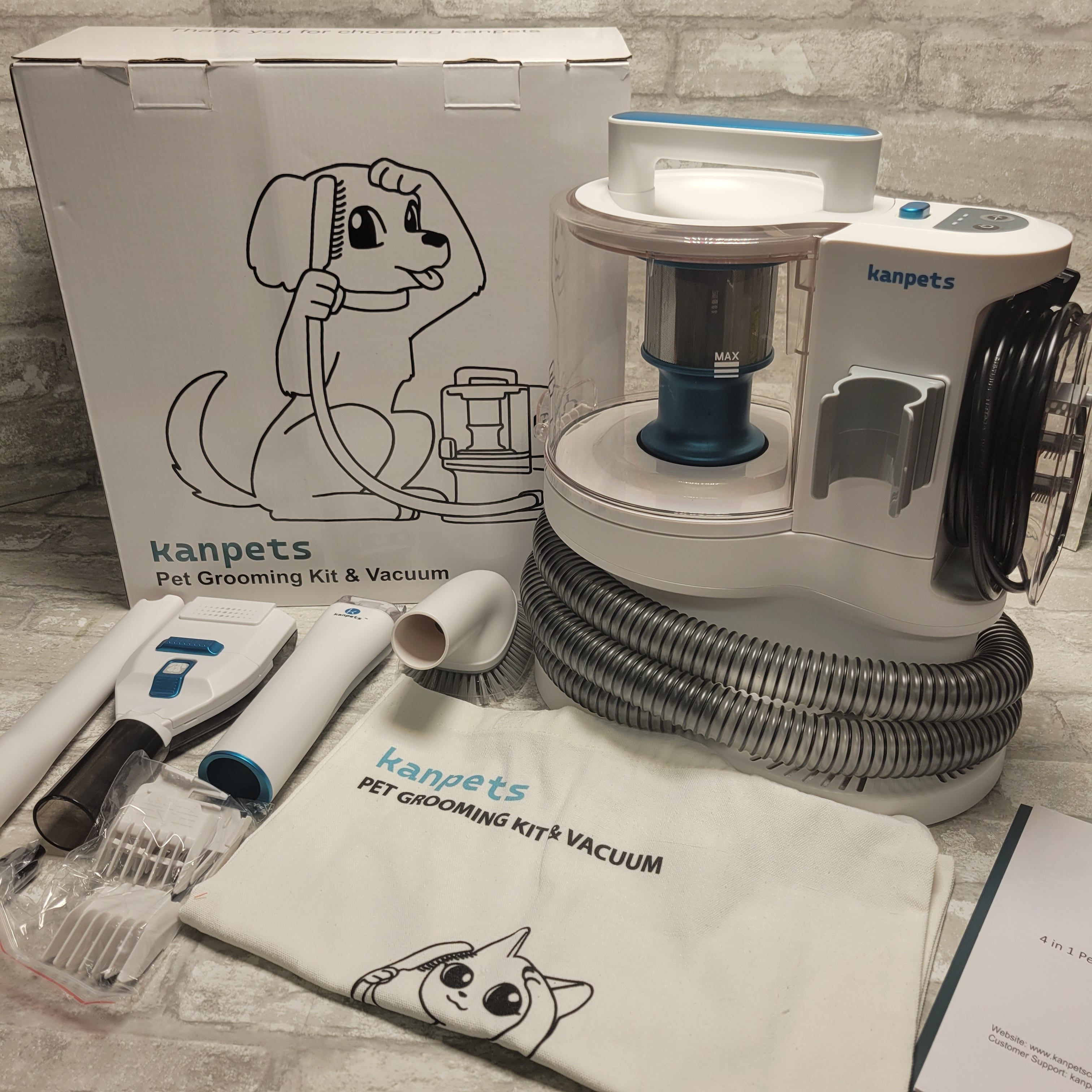 Pet Grooming Vacuum Kit Professional Shedding Clipper Brush Tool Set (8087180706030)